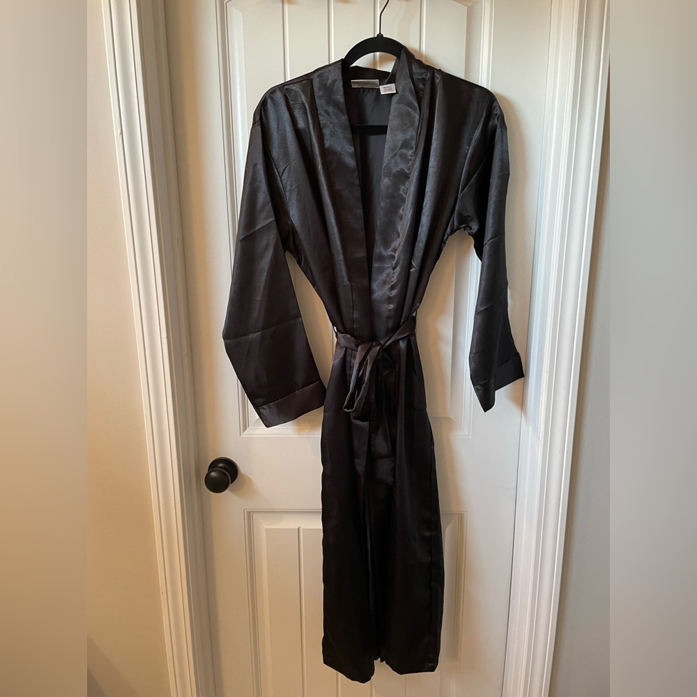 Black silk robe.